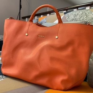 Furla tote bag with long straps - orange